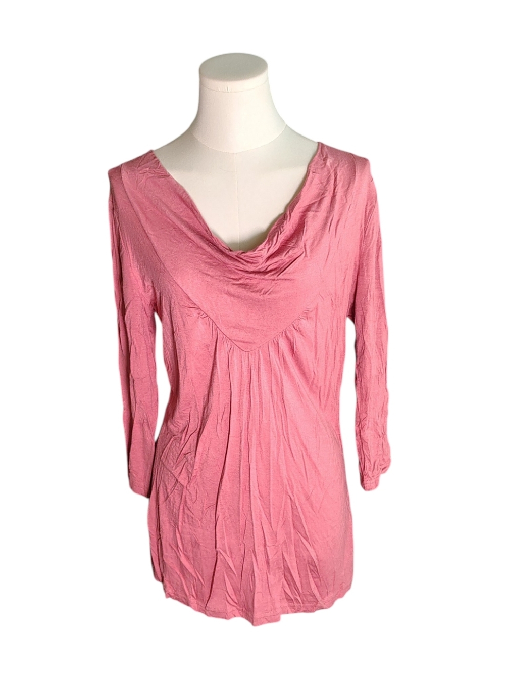 Monroe & Main Mauve Pink 3/4 Quarter Sleeve Soft Stretchy Blouse Size Medium